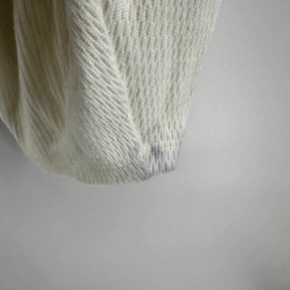 Free People We The Free Cuddle Bubble Blouse Crop Pointelle Raw Edge White M - Picture 5 of 6